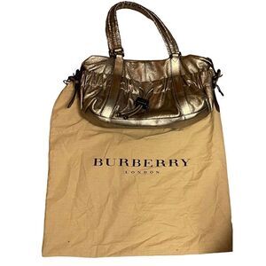 Burberry - Authentic Metallic Silver Purse w/ Duster